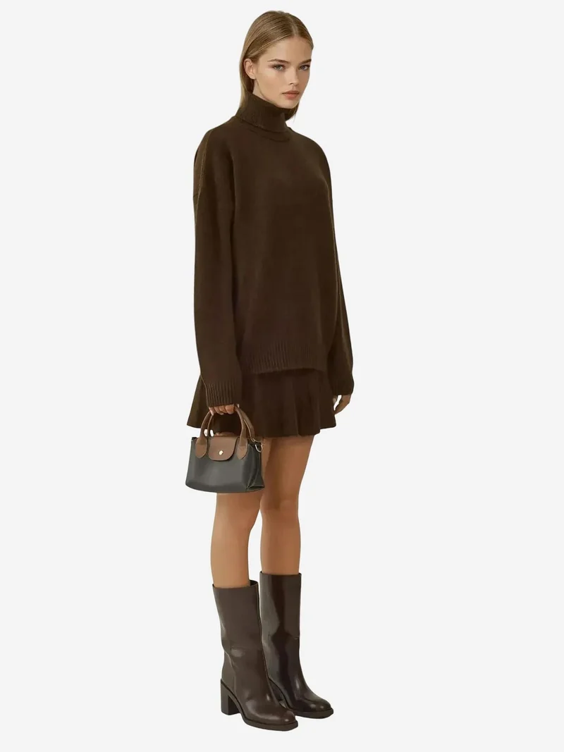 BIG DART BDART Textured Oversized Turtleneck Knit Co-Ord Set