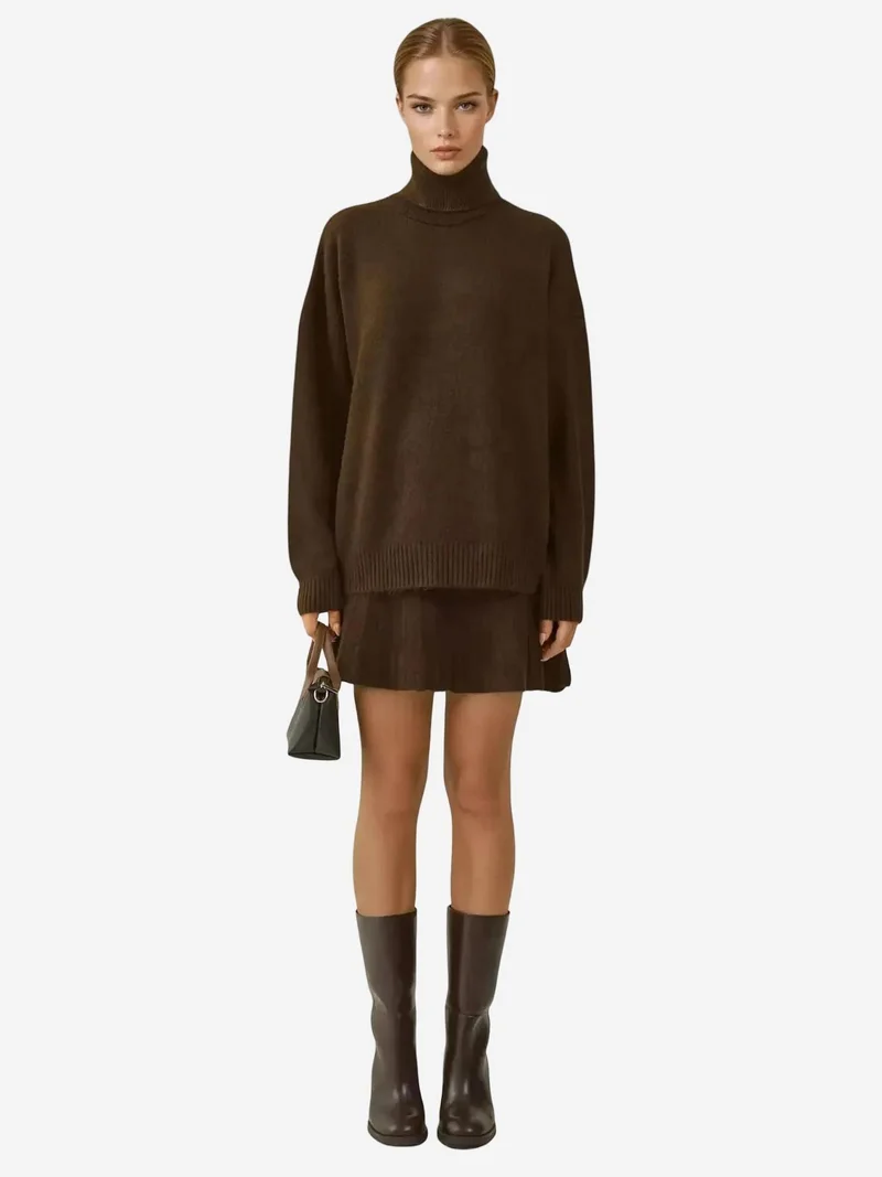 BIG DART BDART Textured Oversized Turtleneck Knit Co-Ord Set