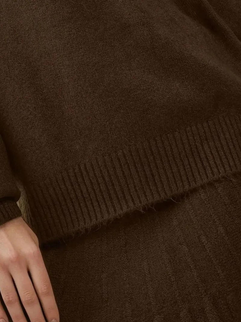 BIG DART BDART Textured Oversized Turtleneck Knit Co-Ord Set - Image 2