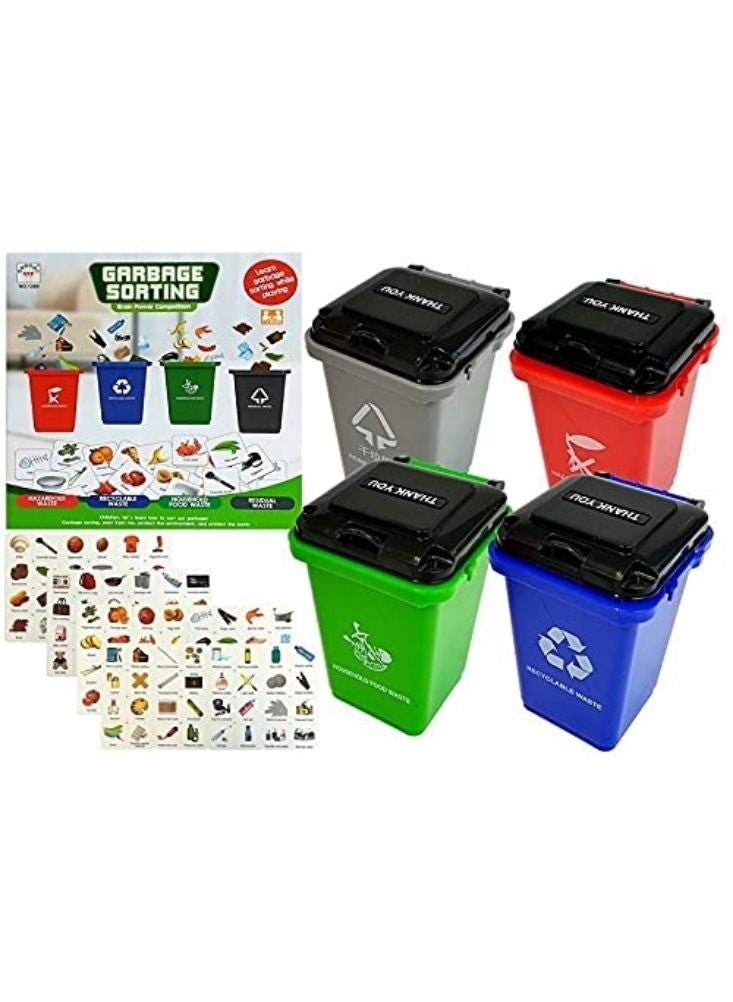 Premium Educational Garbage Sorting Toy Set for Kids – Color-Coded Recycling Bins Game, Eco Learning, Brain Development, Environmental Awareness Activity Toy for Children in Saudi Arabia - Image 1