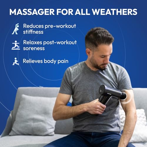 Mildcares M1 Full Body Massager Gun for Pain Relief | Deep Tissue Therapy | 6-Speed Settings, 4 Heads, Rechargeable Silent Motor – Electric Massager for Pain Relief Massager (Black) - Image 5