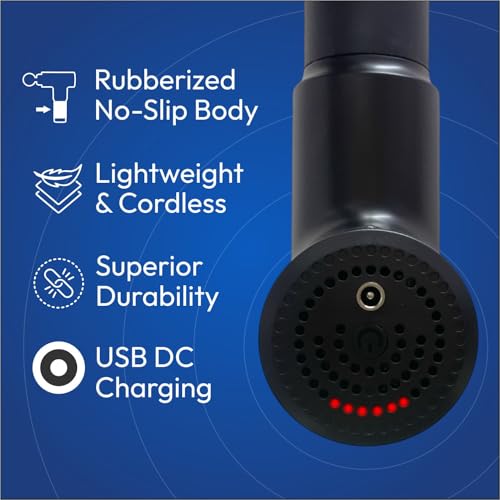 Mildcares M1 Full Body Massager Gun for Pain Relief | Deep Tissue Therapy | 6-Speed Settings, 4 Heads, Rechargeable Silent Motor – Electric Massager for Pain Relief Massager (Black) - Image 3