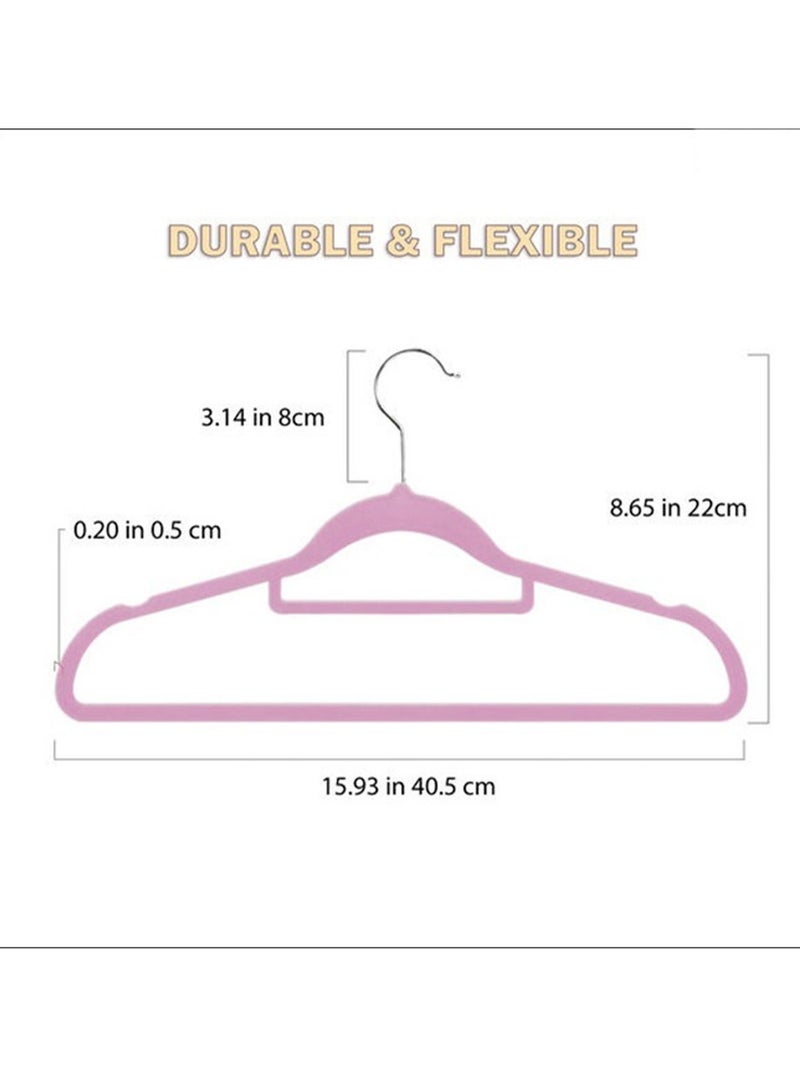 Arabest Hangers, 15.9 Inch Pink Velvet Hangers with 1 Pcs Size Dividers Non Slip Nursery Children Closet Clothes Hangers for Infant Toddler Girls and Boys - 100 Pcs - Image 5