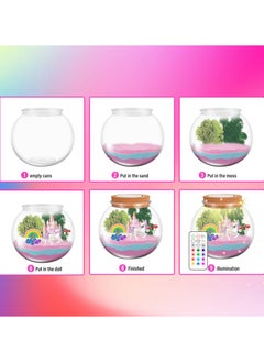 VUCATIN Unicorns Terrarium Gifts for Kids Light Up Terrarium Crafts Kit with DIY Moon Lamp Unicorns Toys for Girls Arts and Crafts Night Light Children's Educational Toy LED Light Birthday Gift  - Image 5