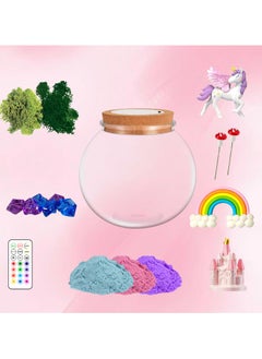 VUCATIN Unicorns Terrarium Gifts for Kids Light Up Terrarium Crafts Kit with DIY Moon Lamp Unicorns Toys for Girls Arts and Crafts Night Light Children's Educational Toy LED Light Birthday Gift  - Image 3