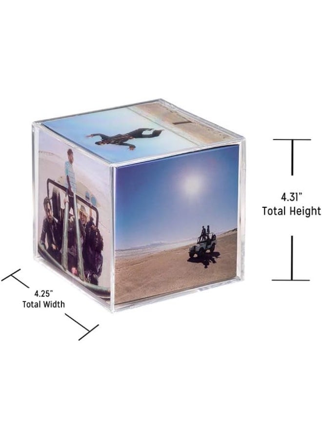 Malden International Designs Acrylic Photo Cube Holds 6 4 x 4 square photos Clear - Image 5