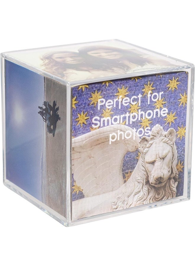 Malden International Designs Acrylic Photo Cube Holds 6 4 x 4 square photos Clear - Image 2