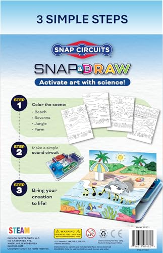 SNAP CIRCUITS Snap Draw STEAM Toy for Boys and Girls STEM Toy for Kids 4 yrs Art Science Activity Kit Building Kit - Image 4