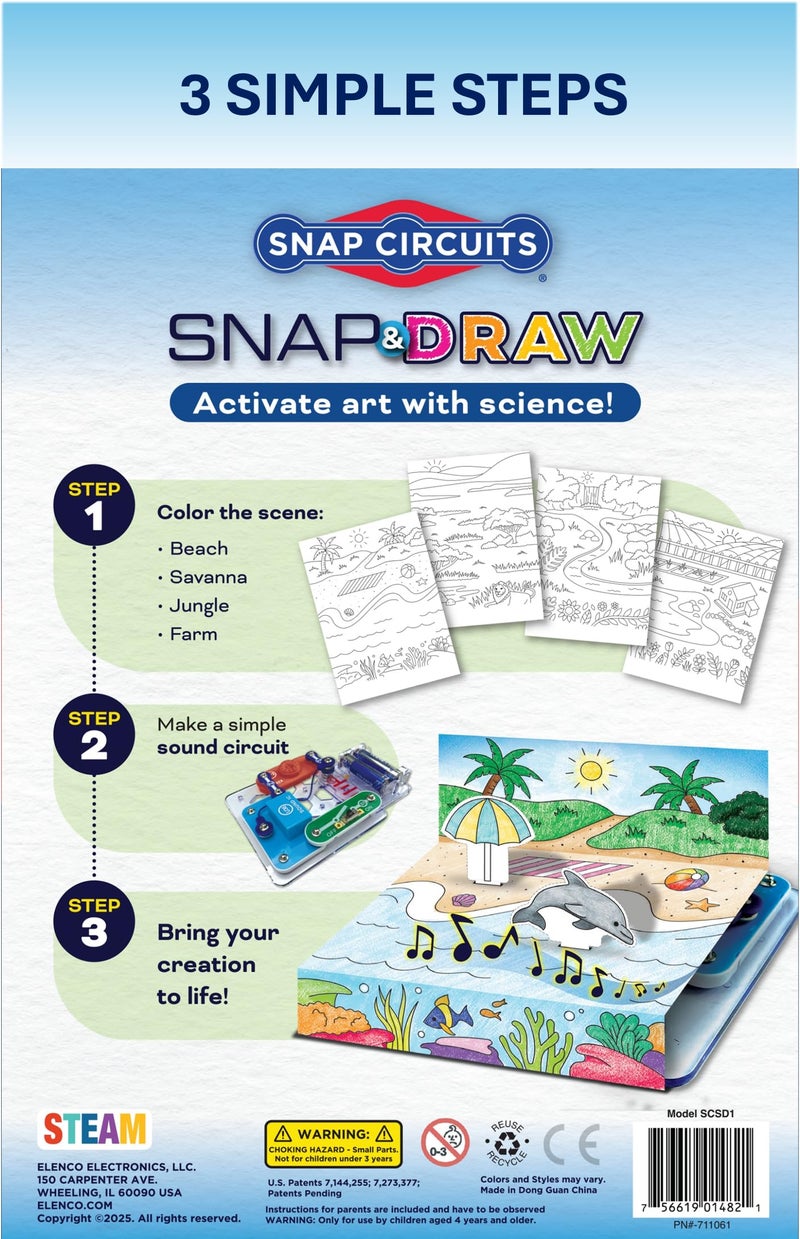 SNAP CIRCUITS Snap Draw STEAM Toy for Boys and Girls STEM Toy for Kids 4 yrs Art Science Activity Kit Building Kit - Image 5