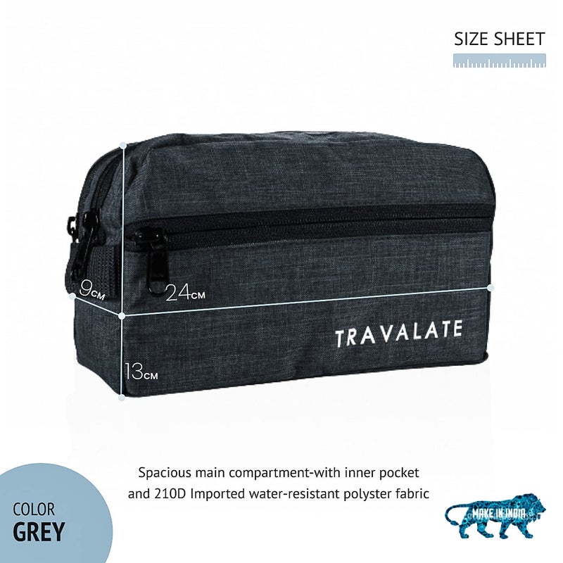 TRAVALATE Polyester Solid 13 Cms Travel Cosmetic Pouch (L_TR1580_Black) - Image 2