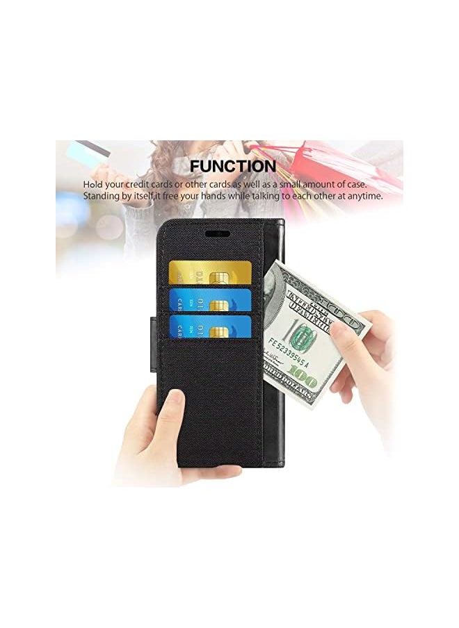 Aookay - Case For Galaxy S6 Edge Plus Pu Leather Wallet Case With Soft Tpu Back Cover Magnet Flip Case Card Slots And Kickstand For Galaxy S6 Edge Plus Galaxy S6 Edge Plus Black - Image 1