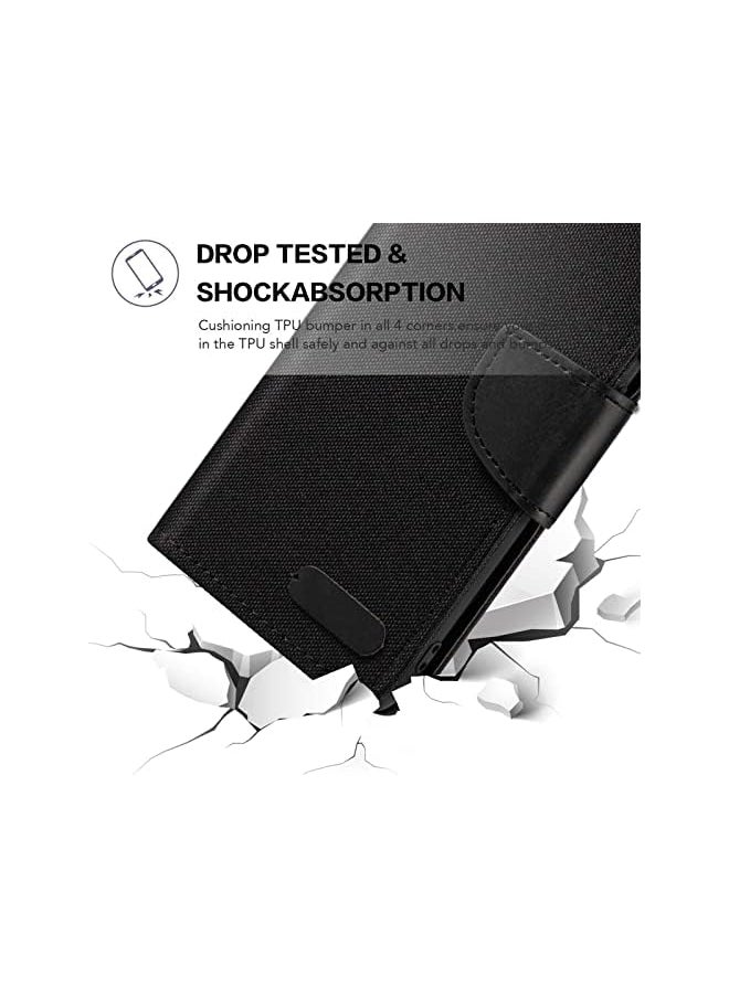Aookay - Case For Galaxy S6 Edge Plus Pu Leather Wallet Case With Soft Tpu Back Cover Magnet Flip Case Card Slots And Kickstand For Galaxy S6 Edge Plus Galaxy S6 Edge Plus Black - Image 1