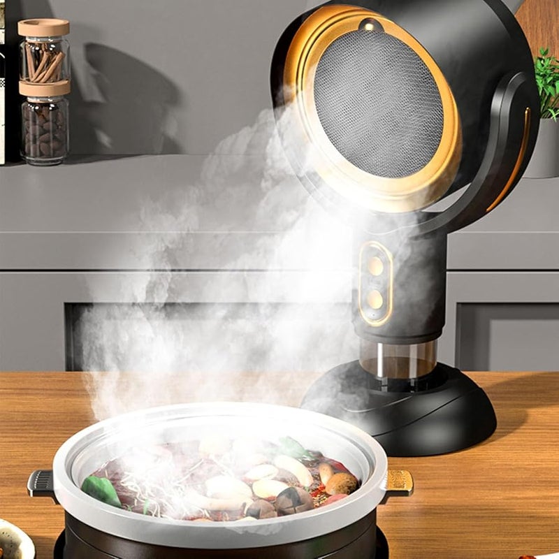 Cryfokt48e5b2qfvn 11 Portable Desktop Range Hood 2 Speed USB Powered Kitchen Exhaust Fan Black Gold - Image 4