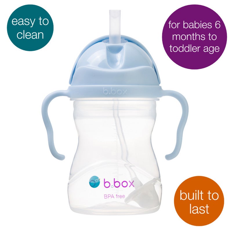 B.Box Leakproof Sippy Cup with Weighted Straw | 240ml (8.1 fl oz) | BPA Free | Easy Grip Handles | For Babies & Toddlers â€“ BubbleBum - Image 2