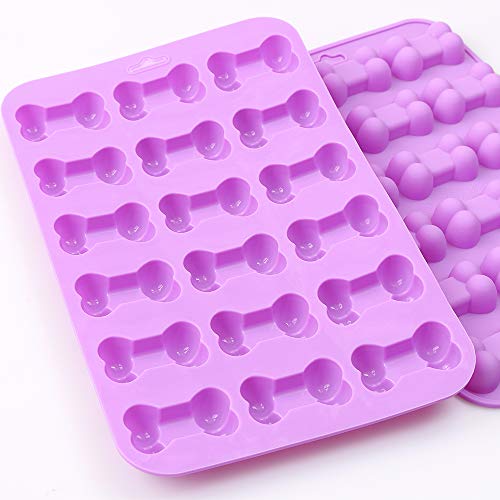 Cozihom Bone Shaped Silicone Molds, 18 cavity, Food Grade, for Chocolate, Candy, Cake, Pudding, Jelly, Dog Treats. 4 Pcs - Image 3