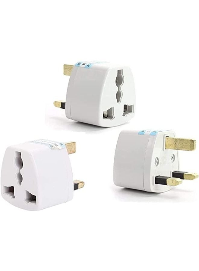 3 Pieces Universal Universal AU US EU Socket To UK AC Power Plug Travel Adapter Outlet Converter  - Image 1