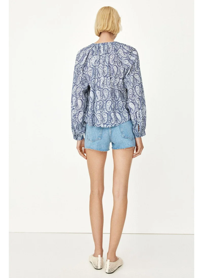 اتش اند ام Band-collar blouse