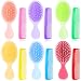 Epakh 12 Pack Wet Small Hair Brush Combs Set 6 Detangler Mini Brush Detangling Travel Hair Brush 6 Plastic Fine Wide Combs for Women Men Kids Toddler Girls BabyBright Color - Image 2
