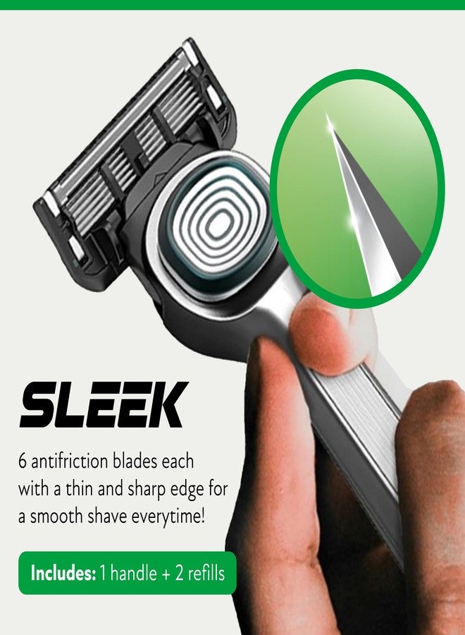 DORCO نظام ماكينة حلاقة دوركو سليك بست شفرات مع تقنية متعددة المرونة، مقبض ماكينة حلاقة دقيق، يتضمن 2 خرطوشة - Image 2