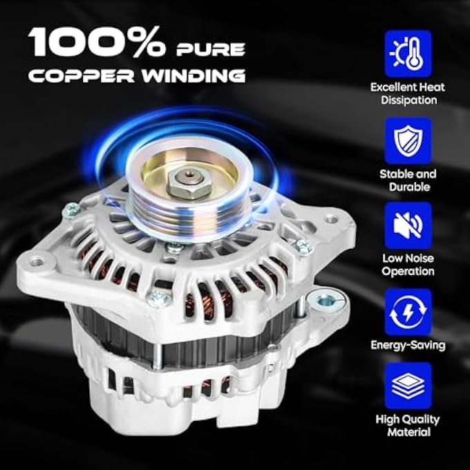 SEHNSUCHT Alternator Replacement New Compatible with Honda Fit 1.5L L4 2007-2008, 12V, CW, 80Amp, IR/IF, Replace for A005TB1391, 31100-RSH-004, AHGA69 - Image 5