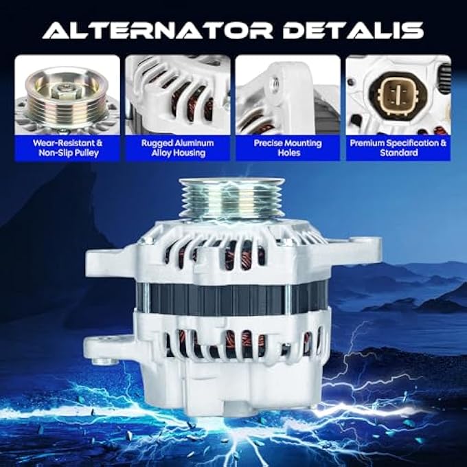 SEHNSUCHT Alternator Replacement New Compatible with Honda Fit 1.5L L4 2007-2008, 12V, CW, 80Amp, IR/IF, Replace for A005TB1391, 31100-RSH-004, AHGA69 - Image 2