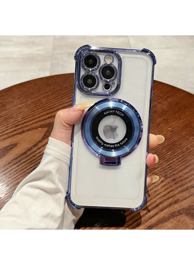 NIBEMINENT Electroplated Magnetic Suction Protection Case With Magsafe For IPhone 14, Blue - Image 1