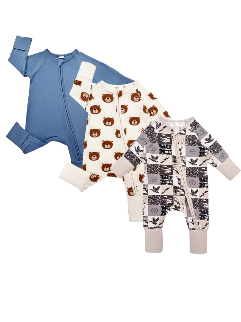 Bow Dream Infant Boys Girls Clothes Newborn Bamboo Rayon Baby girl Romper baby boy Bodysuit Jumpsuit Dusty Blue Bear Swan 36 Months - Image 2