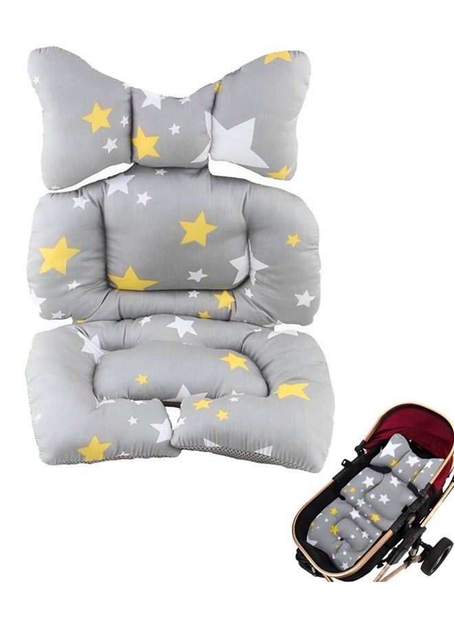 Beauenty Baby Stroller Cushion,Soft and Breathable,Infant Car Seat Insert Pillow For Stroller,Car Seat,Pram,Pushchair,Newborn Stroller Insert Cushion,Stroller Cushion Head Body Support,Infant Seat Pad - Image 1
