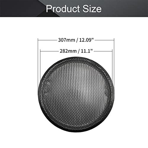 Fielect 2Pcs 12 inch Speaker Grill Cover Mesh Car Audio SubWoofer Grille Waffle Grill Cover Guard Protector Grille Black - Image 2