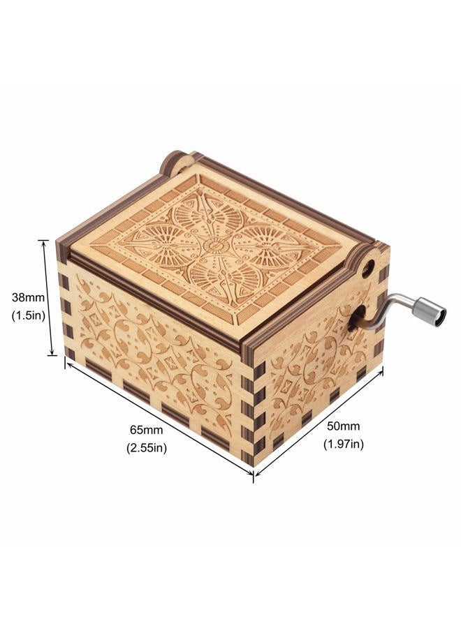 Huntmic Wood La Vie En Rose Music Boxes,Carved Hand Crank Musical Box Wooden Classic Handmade Engraved Valentines Birthday Gift for Kids Boys Girls Friends (Wood-La Vie En Rose) - Image 5