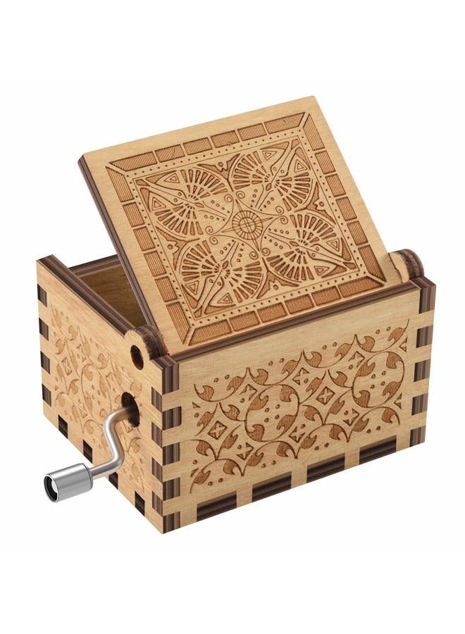 Huntmic Wood La Vie En Rose Music Boxes,Carved Hand Crank Musical Box Wooden Classic Handmade Engraved Valentines Birthday Gift for Kids Boys Girls Friends (Wood-La Vie En Rose) - Image 4