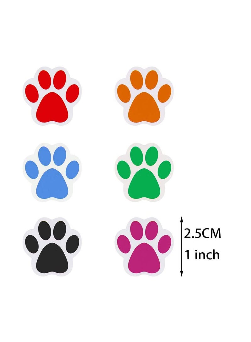 SYOSI Paw Prints Stickers, 1 Inch/ 500 Stickers Colorful Self-Adhesive Labels Animal Shape Wall Decal, Paw Stickers Roll for Kids, Parties, Vets, Kennels and Mailing - Image 2