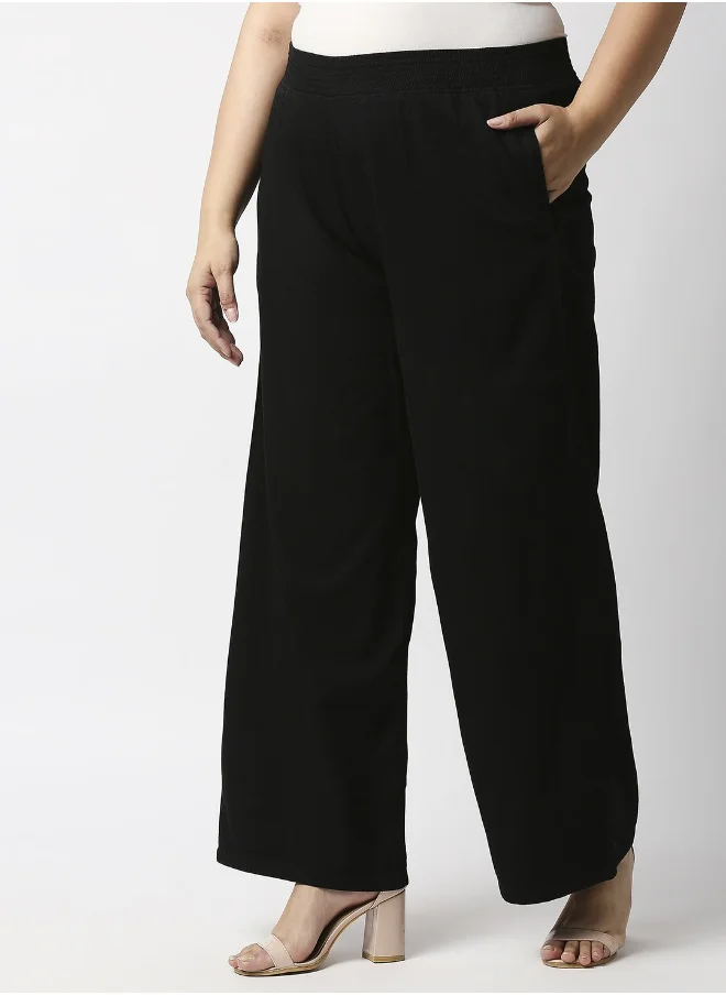 HIGH STAR Women Black Palazzos