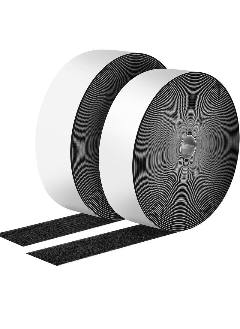 M Fabrics M Fabrics Self Adhesive Hook Loop Tape Strong Adhesive On Back Perfect for Home and Office Use Strong Glue Adhesive Back Mounting Tape 1 Inch 25 mm Wide 2 Meters Black 