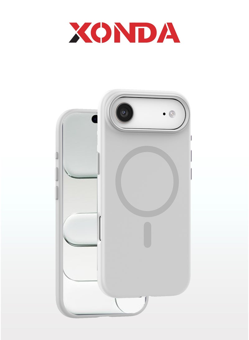 Xonda Pure iPhone 17 Air MagSafe Case Light Gray - Microfiber lining for scratch protection, raised metal camera bezel for lens protection, Liquid Silicone Material with Anti-Fingerprint Coating, MagSafe compatible - Image 1