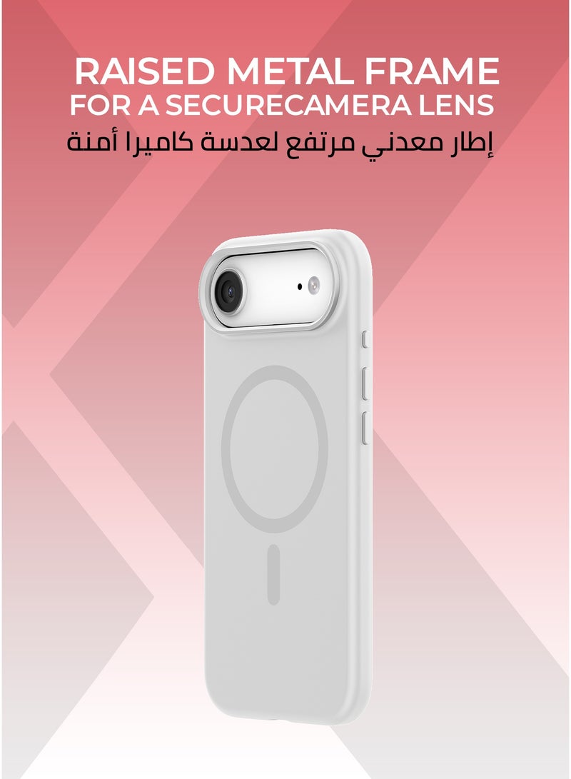 Xonda Pure iPhone 17 Air MagSafe Case Light Gray - Microfiber lining for scratch protection, raised metal camera bezel for lens protection, Liquid Silicone Material with Anti-Fingerprint Coating, MagSafe compatible - Image 4