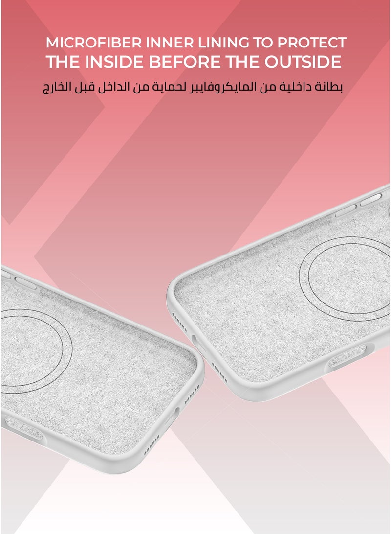 Xonda Pure iPhone 17 Air MagSafe Case Light Gray - Microfiber lining for scratch protection, raised metal camera bezel for lens protection, Liquid Silicone Material with Anti-Fingerprint Coating, MagSafe compatible - Image 3