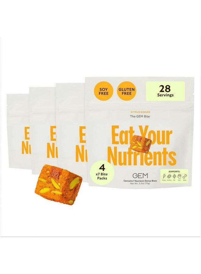 GEM Daily Multivitamin for Women & Men, 20+ Vitamins & Minerals zinc, Vitamin D, B, K, Folic Acid, Turmeric, Beta Glucan GLP-1 booster, Supports Gut, Skin, Brain, Immunity (Citrus Ginger, 28 Servings) - Image 1