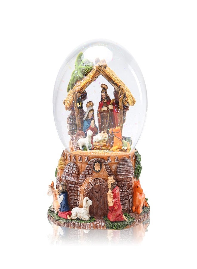 Taman Christmas Nativity Snow Globe, Musical Swirling Glitter Snowflakes Lighted Christmas Decorations Tabletop Home Décor - Image 1