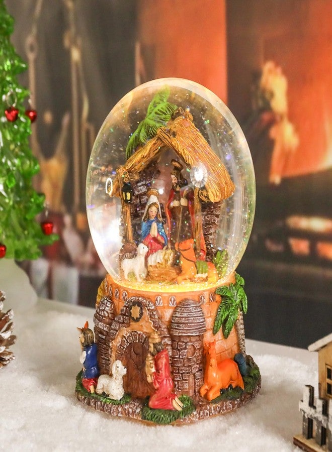 Taman Christmas Nativity Snow Globe, Musical Swirling Glitter Snowflakes Lighted Christmas Decorations Tabletop Home Décor - Image 2