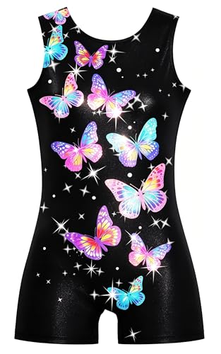 TUONROAD Gymnastics Leotard with Shorts for Girls Biketards with Butterflies 56 56 Years Old - Image 1