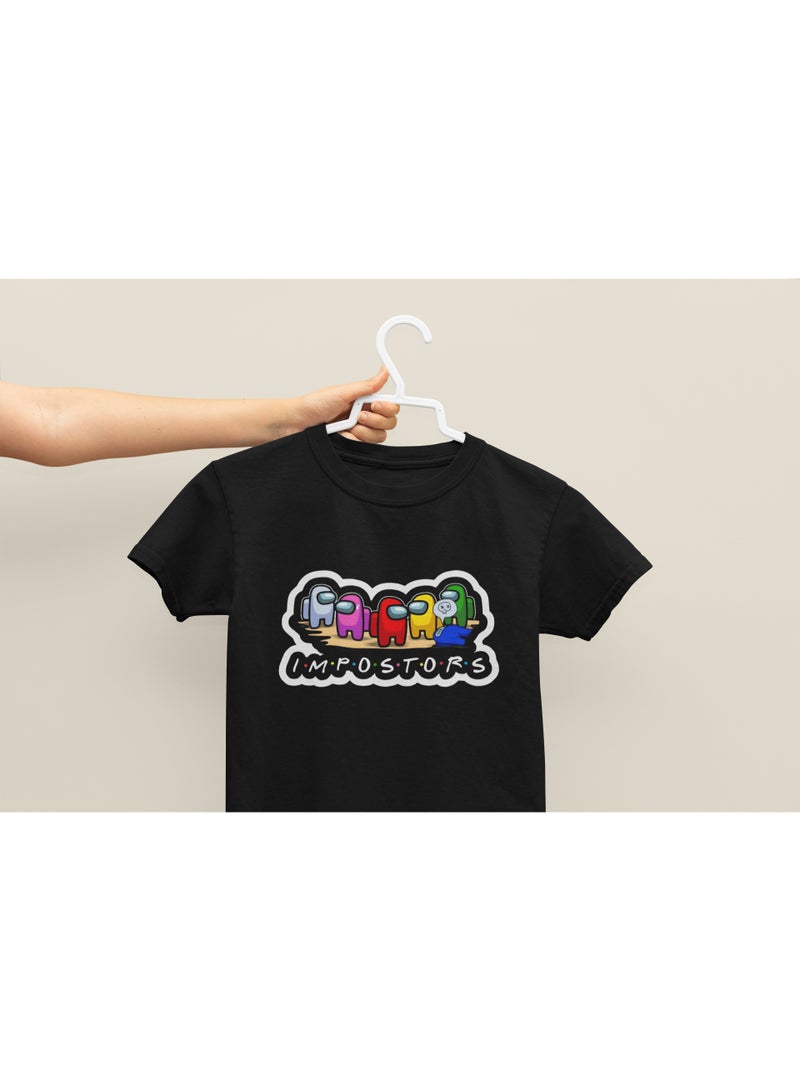 ZOOM Kids Among Us Cartoon Crewmate Print T-Shirt for Boys and Girls
