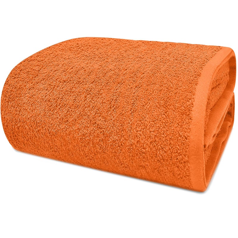DAN RIVER 100 Cotton Premium Bath Sheets  550 GSM 40x80 Inches Highly Absorbent and Quick Dry Extra Large Luxury Bath Towels  Super Soft Towels for Bathroom Hotel Orange Pack of 1
