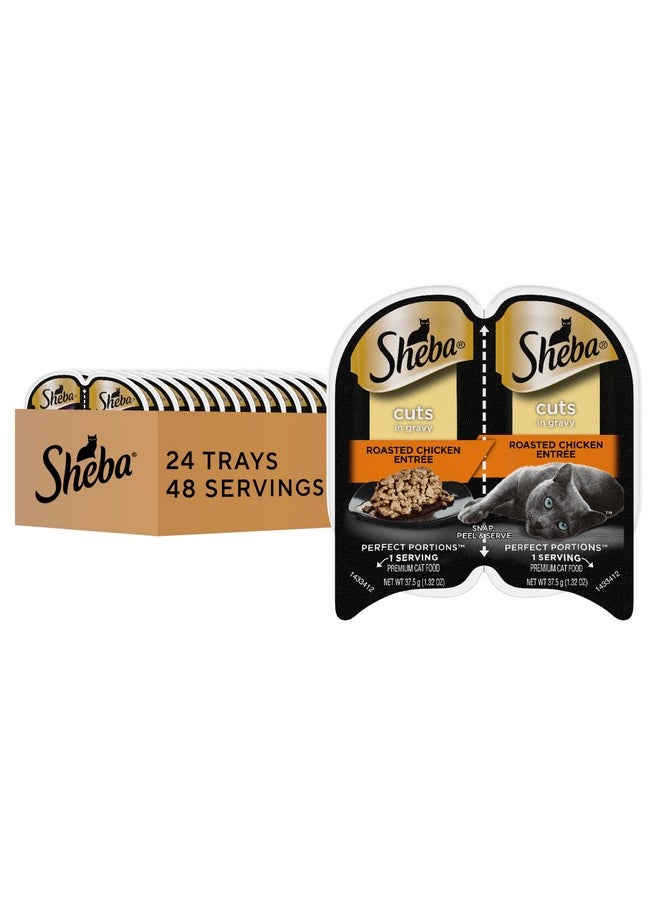 Sheba Sheba Perfect Portions Wet Cat Food Cuts in Gravy With Roasted Chicken Entree, 2.6 oz., Twin-Pack Trays (24 Count, 48 Servings)  - Image 1