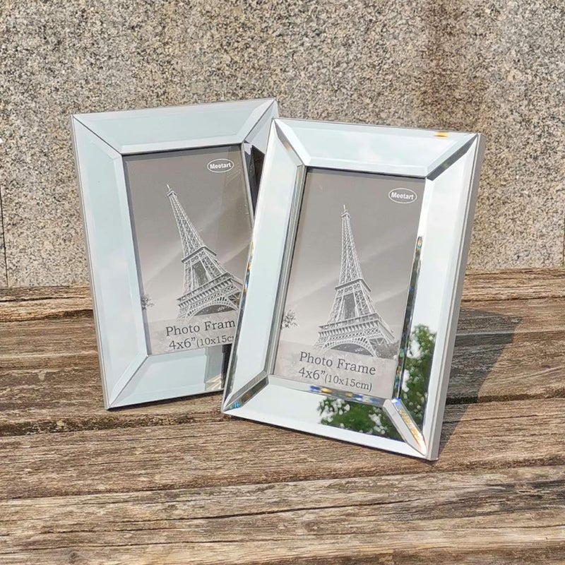 Meetart Mirrored Picture Frame 4x6 inch 2 piece Pack for Home Decoration Wall Hang or Tabletop Display - Image 2