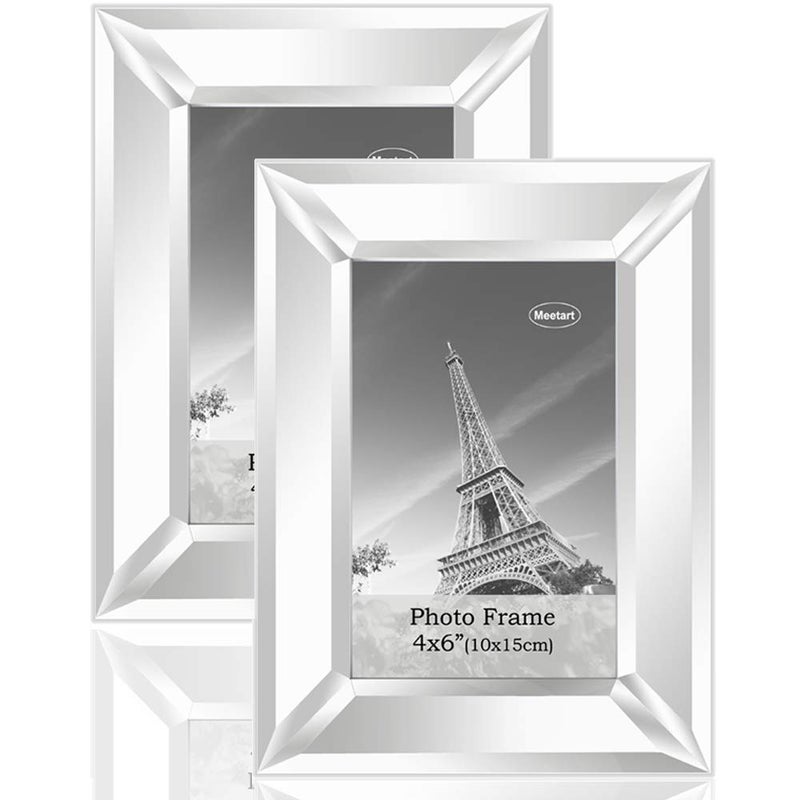 Meetart Mirrored Picture Frame 4x6 inch 2 piece Pack for Home Decoration Wall Hang or Tabletop Display - Image 1