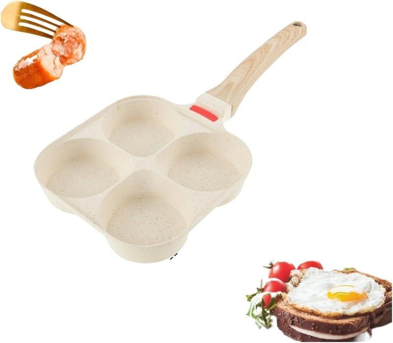 Egg Frying Pan Nonstick Pancake Pans 4-Cups Cookware Suitable For Gas Stove Cooker Multifunctional Omelette(K) - Image 5