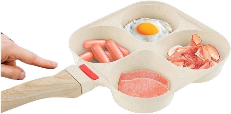 Egg Frying Pan Nonstick Pancake Pans 4-Cups Cookware Suitable For Gas Stove Cooker Multifunctional Omelette(K) - Image 2