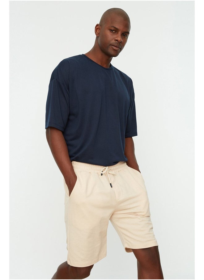 Men's Beige Regular/Normal Fit Basic Shorts & Bermuda