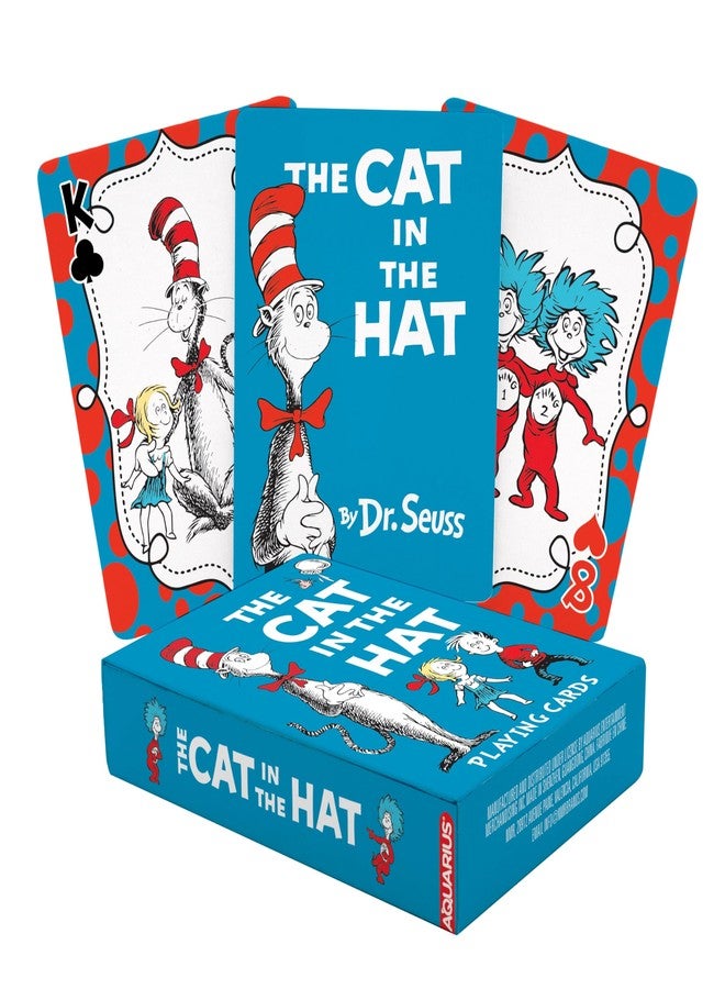 AQUARIUS Cat in The Hat Playing Cards - Dr. Seuss Themed Deck of Cards for Your Favorite Card Games - Officially Licensed Dr. Seuss Merchandise & Collectibles - Image 1
